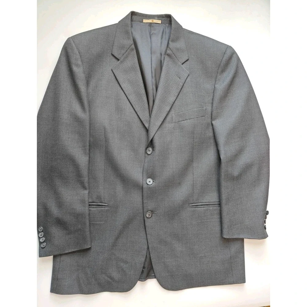 Joseph Abboud Mens Wool Sports Coat 42R Gray Made in USA 3 Button Q801